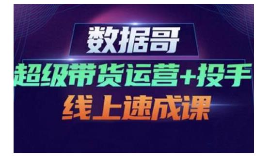 数据哥·超级带货运营+投手线上速成课，快速提升运营和熟悉学会投手技巧-文强博客