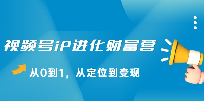 视频号iP进化财富营，从0到1，从定位到变现赚钱（价值1577元）-文强博客