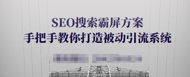 SEO搜索霸屏方案，手把手教你打造被动引流系统【视频课程】-文强博客