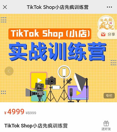 疯人院TikTok Shop小店先疯训练营，开启2022年海外小店带货，从0到1掌握TK小店运营-文强博客