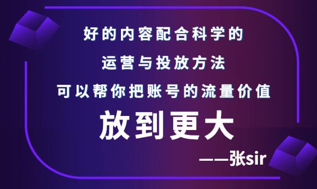 张sir账号流量增长课，告别海王流量，让你的流量更精准-文强博客