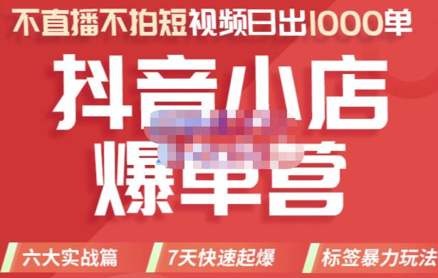 推易电商·2022年抖音小店爆单营，不直播、不拍短视频、日出1000单，暴力玩法-文强博客