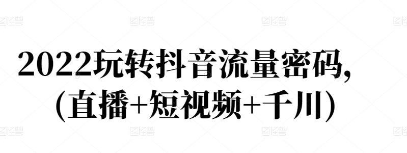 2022玩转抖音流量密码，(直播+短视频+千川)-文强博客