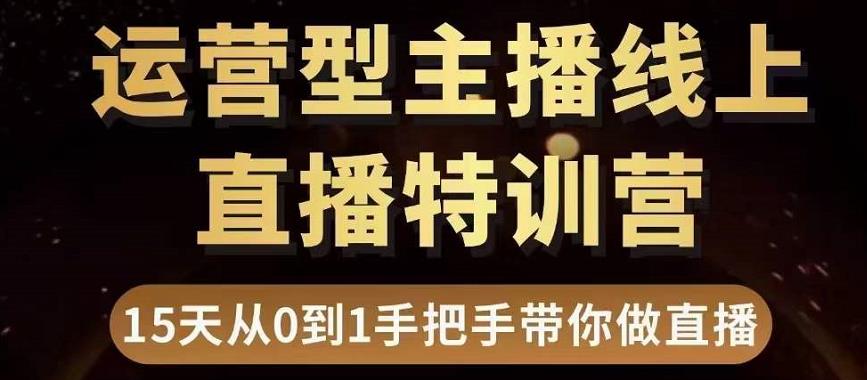 直播电商运营型主播特训营，0基础15天手把手带你做直播带货-文强博客