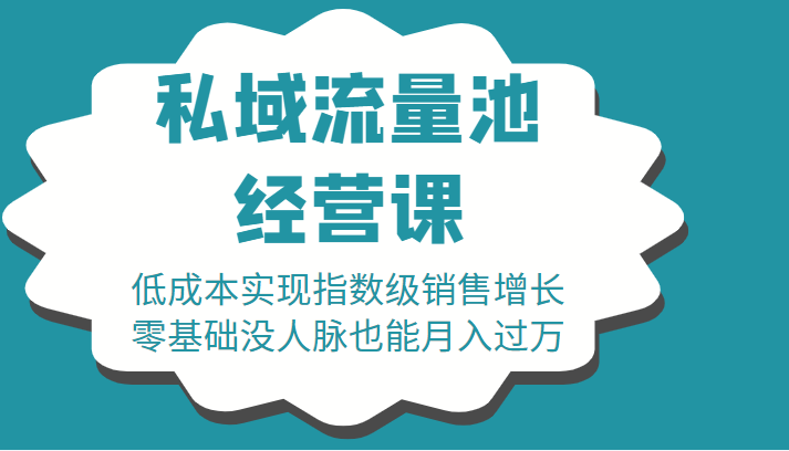 16堂私域流量池经营课：低成本实现指数级销售增长，零基础没人脉也能月入过万-文强博客