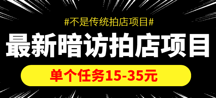 最新暗访拍店信息差项目，单个任务15-35元（不是传统拍店项目）-文强博客