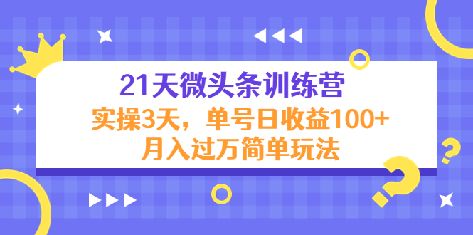 21天微头条训练营，实操3天，单号日收益100+月入过万简单玩法-文强博客