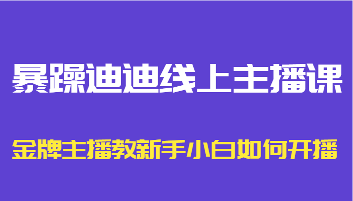 暴躁迪迪线上主播课，金牌主播教新手小白如何开播-文强博客