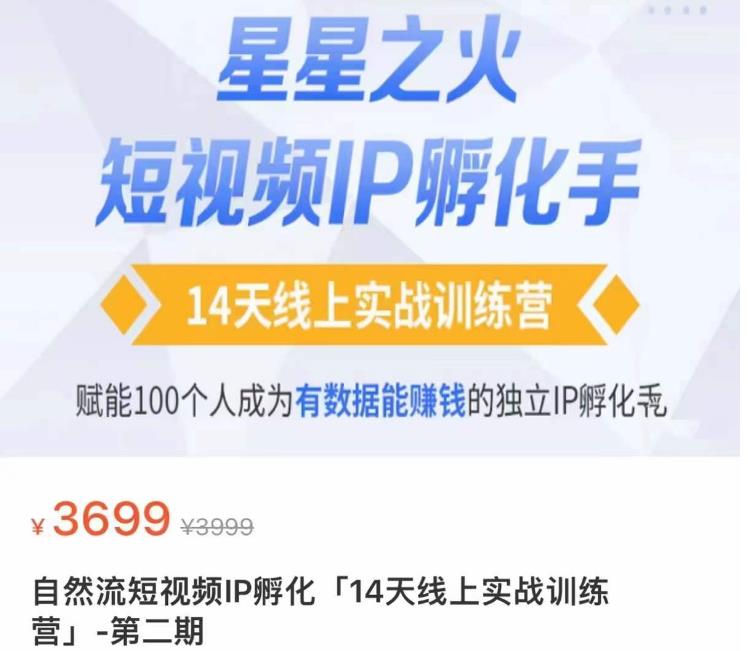 瑶瑶·自然流短视频IP孵化第二期，14天线上实战训练营，赋能100个人成为有数据能赚钱的独立IP孵化手-文强博客