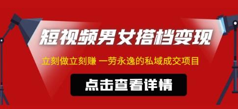 东哲·短视频男女搭档变现，立刻做立刻赚一劳永逸的私域成交项目-文强博客