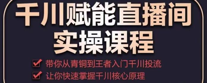 千川赋能直播间实操课程，带你从青铜到王者的入门千川投流，让你快速掌握千川核心原理-文强博客