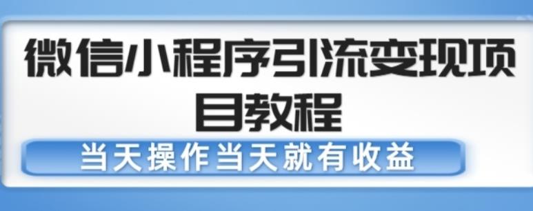 微信小程序引流变现项目教程，当天操作当天就有收益，变现不再是难事-文强博客