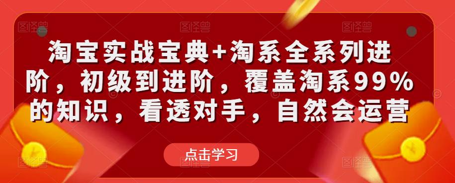 淘宝实战宝典+淘系全系列进阶，初级到进阶，覆盖淘系99%的知识，看透对手，自然会运营-文强博客