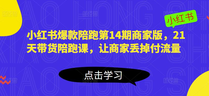 小红书爆款陪跑第14期商家版，21天带货陪跑课，让商家丢掉付流量-文强博客