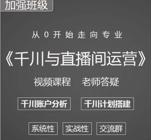 阳光哥·千川图文与直播间运营，从0开始走向专业，包含千川短视频图文、千川直播间、小店随心推-文强博客