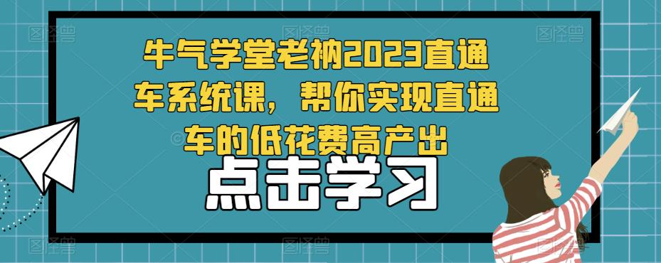 牛气学堂老衲2023直通车系统课，帮你实现直通车的低花费高产出-文强博客