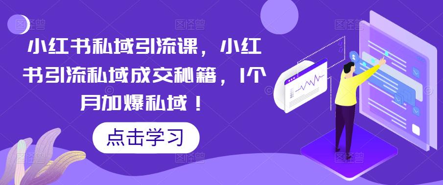 小红书私域引流课，小红书引流私域成交秘籍，1个月加爆私域！-文强博客