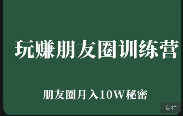 玩赚朋友圈系统课，朋友圈月入10W的秘密，​7天系统图文课程-文强博客