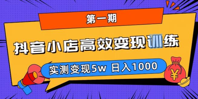 抖音小店高效变现训练营（第一期）,实测变现5w，日入1000【揭秘】-文强博客