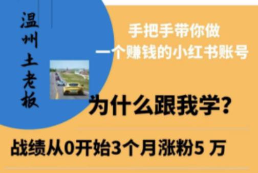 温州土老板·小红书引流获客训练营，手把手带你做一个赚钱的小红书账号-文强博客