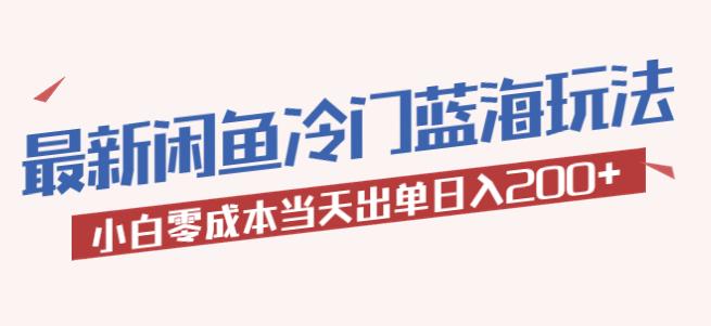 2023最新闲鱼冷门蓝海玩法，小白零成本当天出单日入200+【揭秘】-文强博客