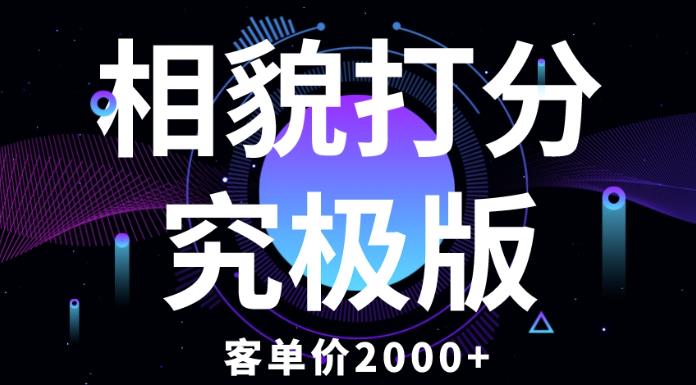 相貌打分究极版，客单价2000+纯新手小白就可操作的项目-文强博客