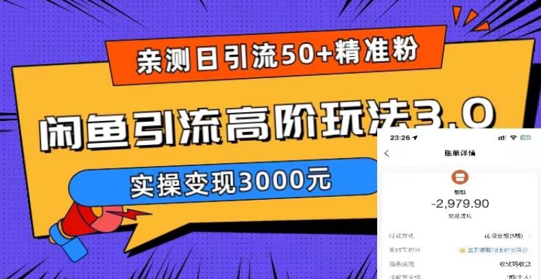 亲测日引50+精准粉，闲鱼引流高阶玩法3.0，实操变现3000元【揭秘】-文强博客