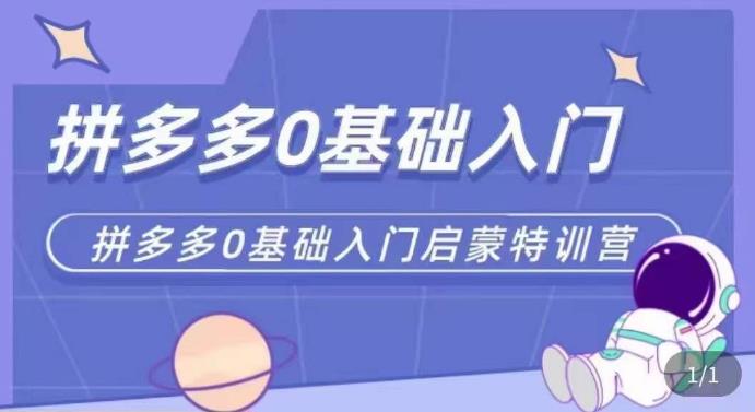 拼多多运营0-1实操特训营，拼多多0基础入门，从基础到进阶的可实操玩法-文强博客