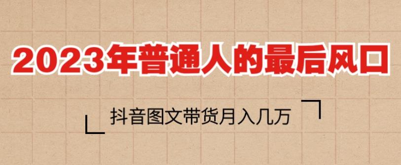 2023年普通人的最后风口，抖音图文带货月入几万，只需一部手机即可操作-文强博客