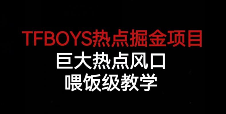 TFBOYS热点掘金项目，巨大热点风口，喂饭级教学-文强博客