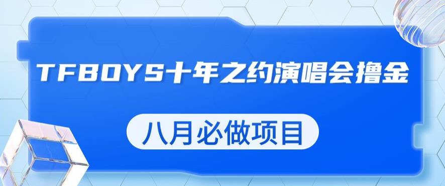 最新蓝海项目，靠最近非常火的TFBOYS十年之约演唱会流量掘金，八月必做的项目【揭秘】-文强博客