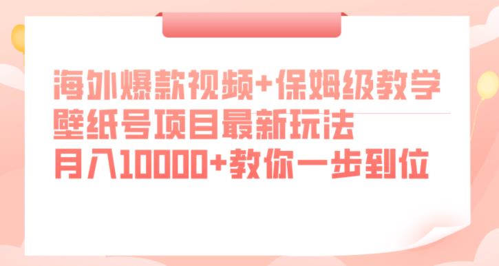 海外爆款视频+保姆级教学，壁纸号项目最新玩法，月入10000+教你一步到位【揭秘】-文强博客