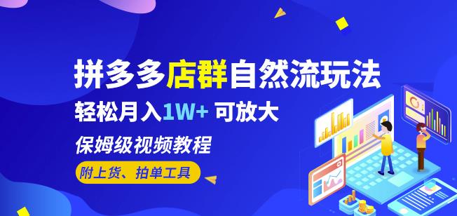 拼多多店群自然流玩法，轻松月入1W+保姆级视频教程（附上货、拍单工具）-文强博客