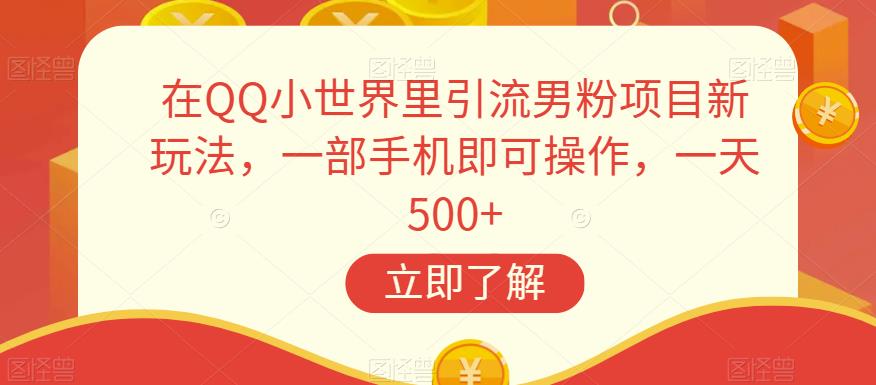 在QQ小世界里引流男粉项目新玩法，一部手机即可操作，一天500+【揭秘】-文强博客