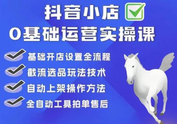 白马电商·0基础抖店运营实操课，基础开店设置全流程，截流选品玩法技术-文强博客