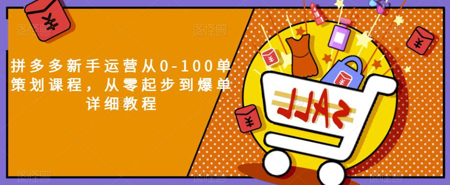 拼多多新手运营从0-100单策划课程，从零起步到爆单详细教程-文强博客