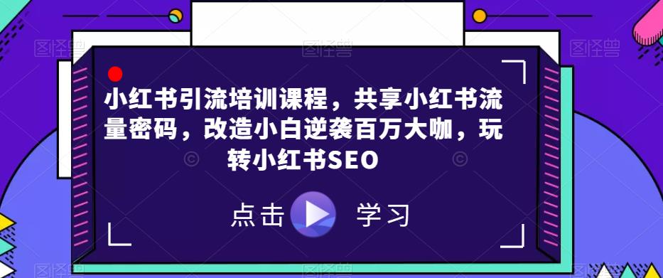 小红书引流培训课程，共享小红书流量密码，改造小白逆袭百万大咖，玩转小红书SEO-文强博客