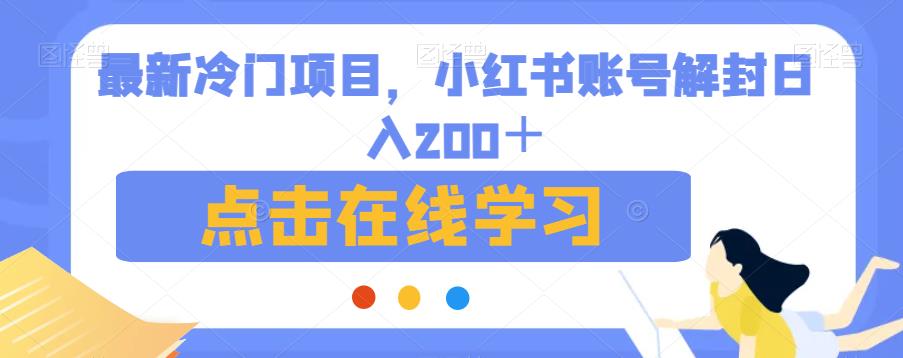 最新冷门项目，小红书账号解封日入200＋【揭秘】-文强博客