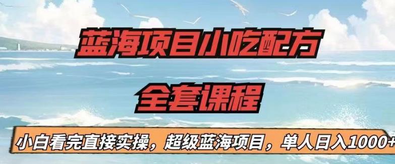 蓝海项目小吃配方全套课程，小白看完直接实操，单人日入1000+【揭秘】-文强博客