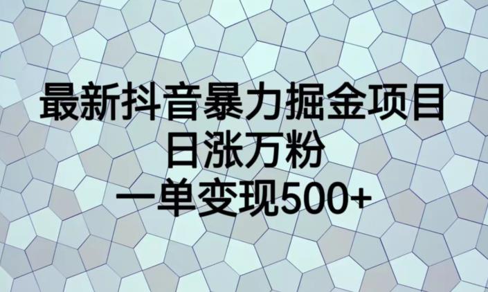 最新抖音暴力掘金项目，日涨万粉，一单变现500+【揭秘】-文强博客