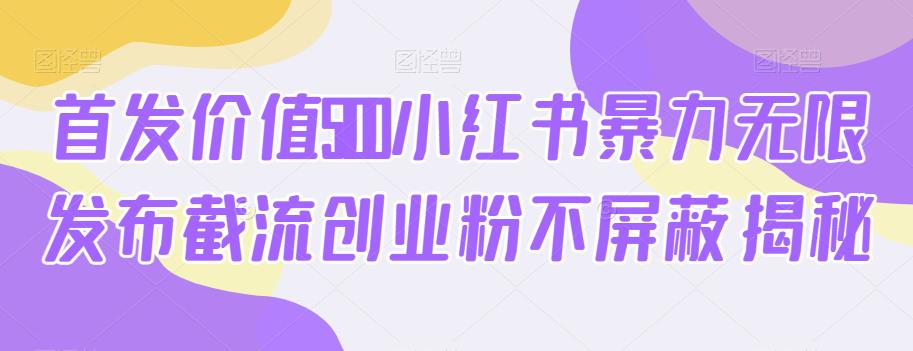 首发价值5100小红书暴力无限发布截流创业粉不屏蔽揭秘-文强博客