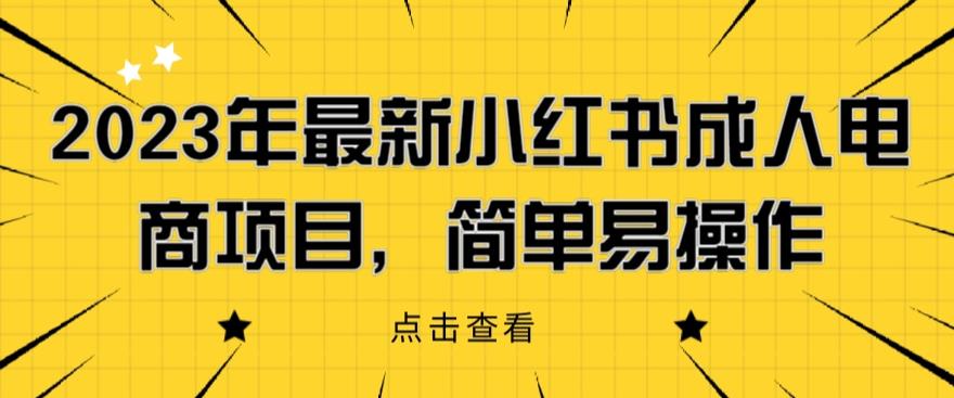 2023年最新小红书成人电商项目，简单易操作【详细教程】【揭秘】-文强博客