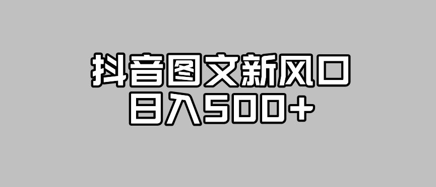 抖音图文最新风口，流量扶持非常高，日入500+【揭秘】-文强博客