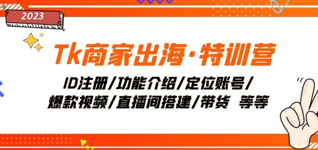 Tk商家出海·特训营：ID注册/功能介绍/定位账号/爆款视频/直播间搭建/带货-文强博客