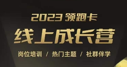 2023领跑卡线上成长营，淘宝运营各岗位培训，直通车、万相台、引力魔方、引流等，帮助突破成长瓶颈-文强博客