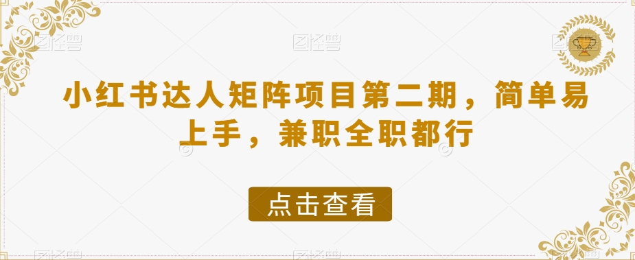 小红书达人矩阵项目第二期，简单易上手，兼职全职都行-文强博客