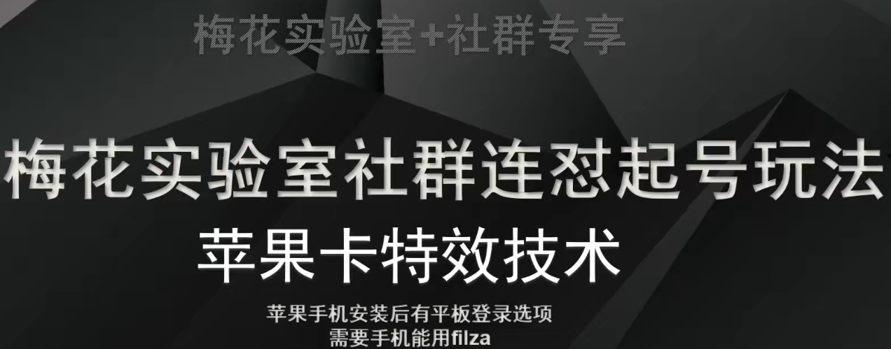 梅花实验室社群视频号连怼起号玩法，最新苹果卡特效技术-文强博客