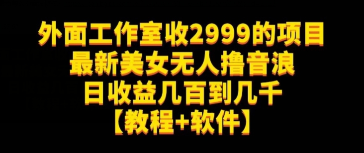 外面工作室收2999的项目最新美女无人撸音浪日收益几百到几千【教程+软件】（仅揭秘）-文强博客