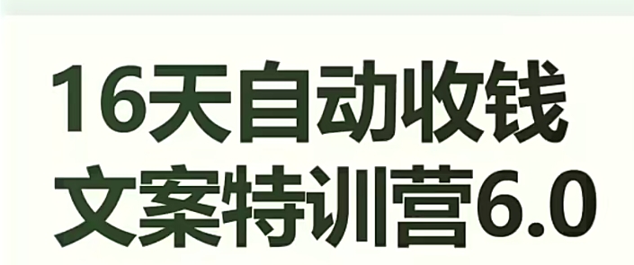 16天自动收钱文案特训营6.0，学会儿每天自动咔咔收钱-文强博客