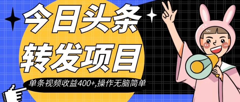 今日头条转发项目，单条视频收益400+,操作无脑简单【揭秘】-文强博客